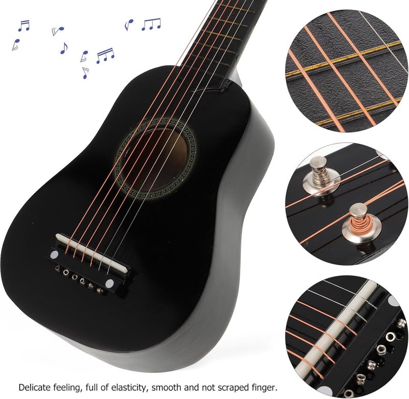 Toddmomy Kids Guitar 21 Inch Acoustic Guitar Classical Acoustic Guitar Small Size Portable Wooden Guitar for Children Beginner Adult Teen(Nero) - Image 2